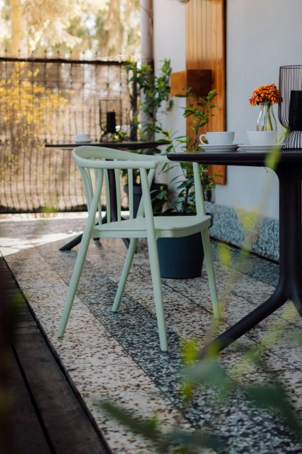 Zestaw 4szt. Krzesło Ogrodowe RIVA miętowe