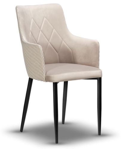 krzesło z podłokietnikiem CAREN-2 noga metalowa czarna