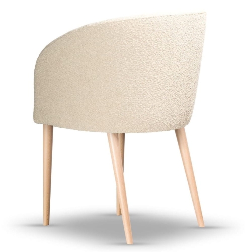 fotelowe krzesło tapicerowane CARINE noga drewniana