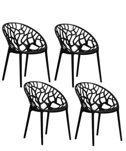 Zestaw 4szt. Krzesło Ogrodowe LUPE kolor czarny