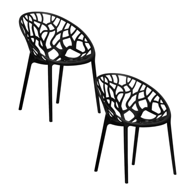 Zestaw 2szt. Krzesło Ogrodowe LUPE kolor czarny