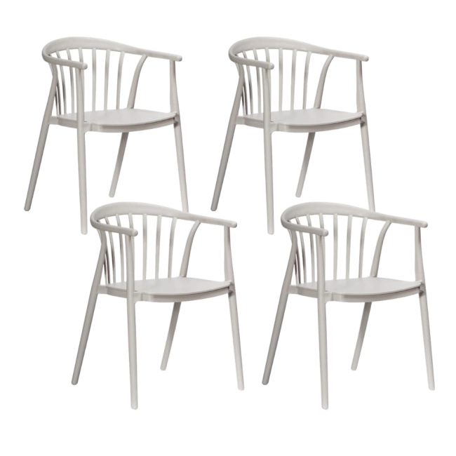 Zestaw 4szt. Krzesło Ogrodowe RIVA szare