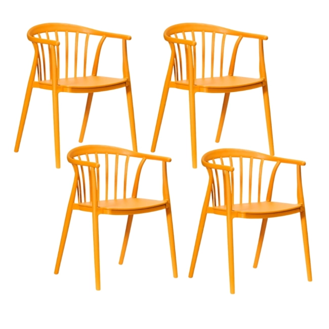 Zestaw 4szt. Krzesło Ogrodowe RIVA żółte