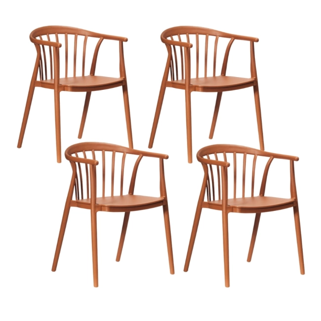 Zestaw 4szt. Krzesło Ogrodowe RIVA brązowe