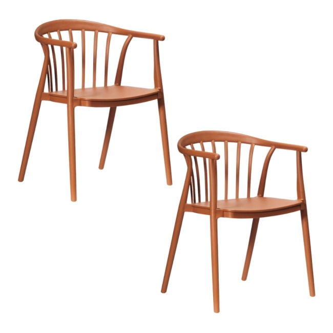 Zestaw 2szt. Krzesło Ogrodowe RIVA brązowe