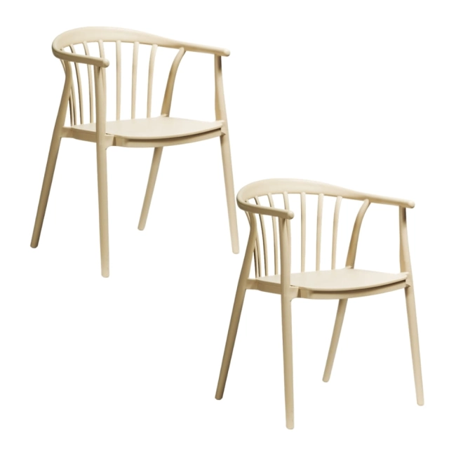 Zestaw 2szt. Krzesło Ogrodowe RIVA beżowe