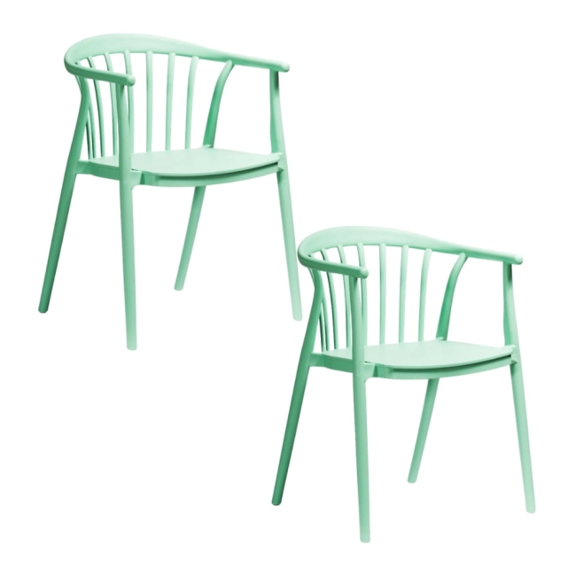 Zestaw 2szt. Krzesło Ogrodowe RIVA miętowe