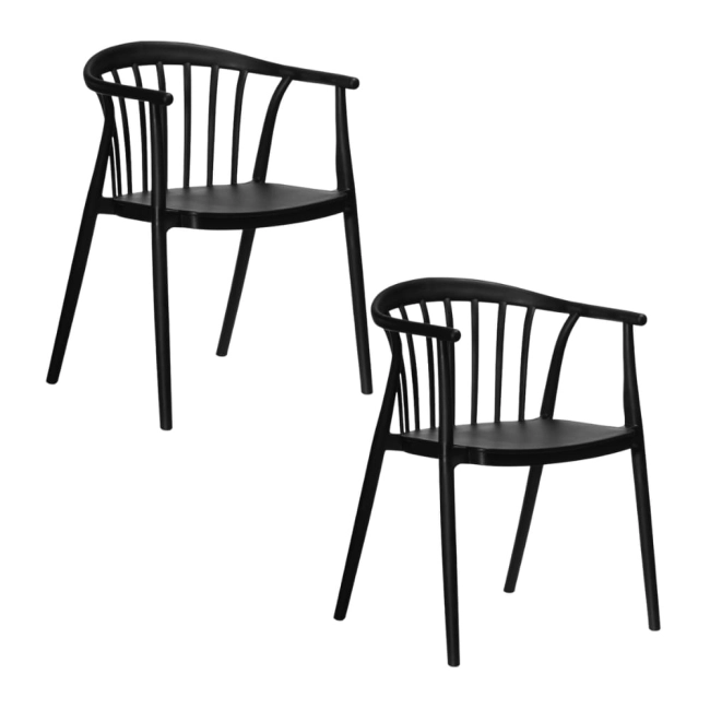 Zestaw 2szt. Krzesło Ogrodowe RIVA czarne