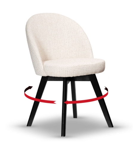 Krzesło Tapicerowane Obrotowe SOUL PLUS noga drewniana czarna