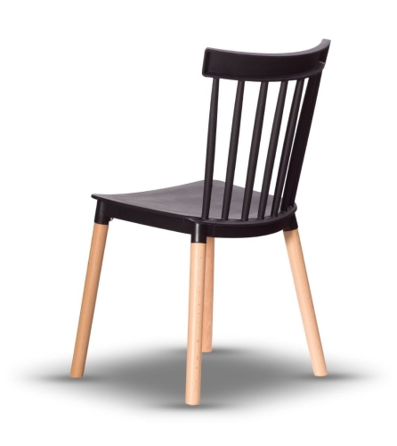 krzesło WILSON czarne drewniana noga