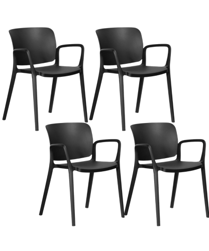 Zestaw 4szt. Krzesło ogrodowe MOKKA czarny