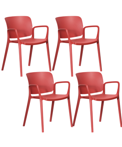 Zestaw 4szt. Krzesło ogrodowe MOKKA coral