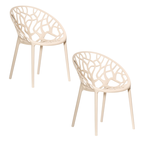Zestaw 2szt. Krzesło Ogrodowe LUPE kolor beżowy
