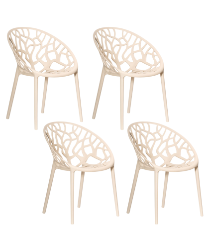 Zestaw 4szt. Krzesło Ogrodowe LUPE kolor beżowy