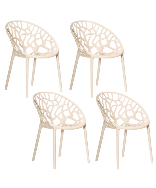 Zestaw 4szt. Krzesło Ogrodowe LUPE kolor beżowy