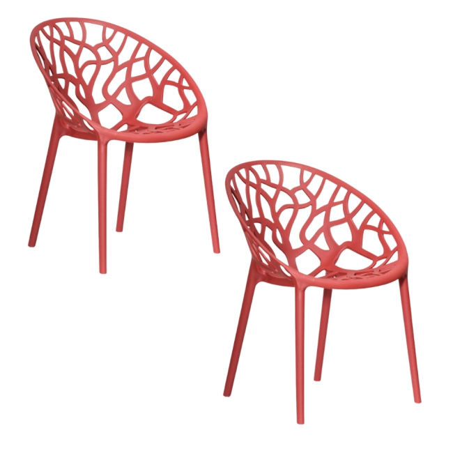 Zestaw 2szt. Krzesło Ogrodowe LUPE kolor coral