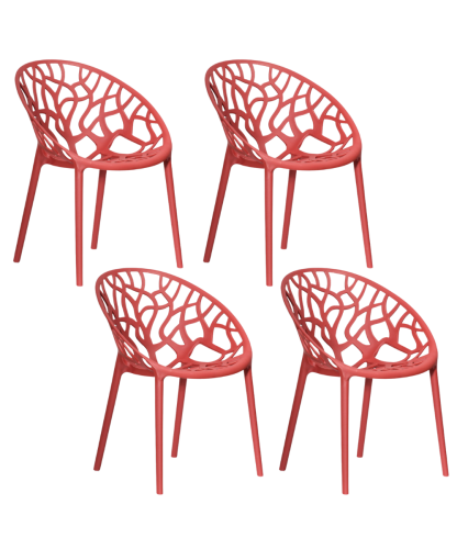 Zestaw 4szt. Krzesło Ogrodowe LUPE kolor coral