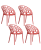 Zestaw 4szt. Krzesło Ogrodowe LUPE kolor coral