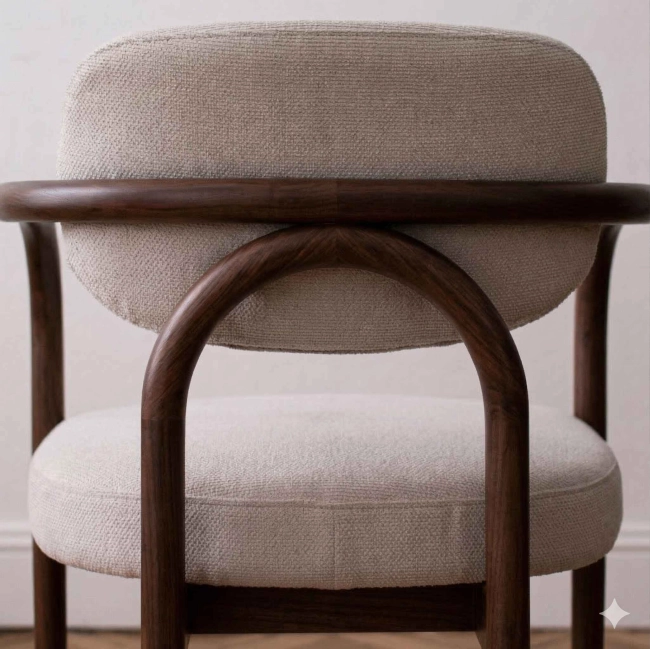 Krzesło Drewniane TRISS ecru noga kolor orzech