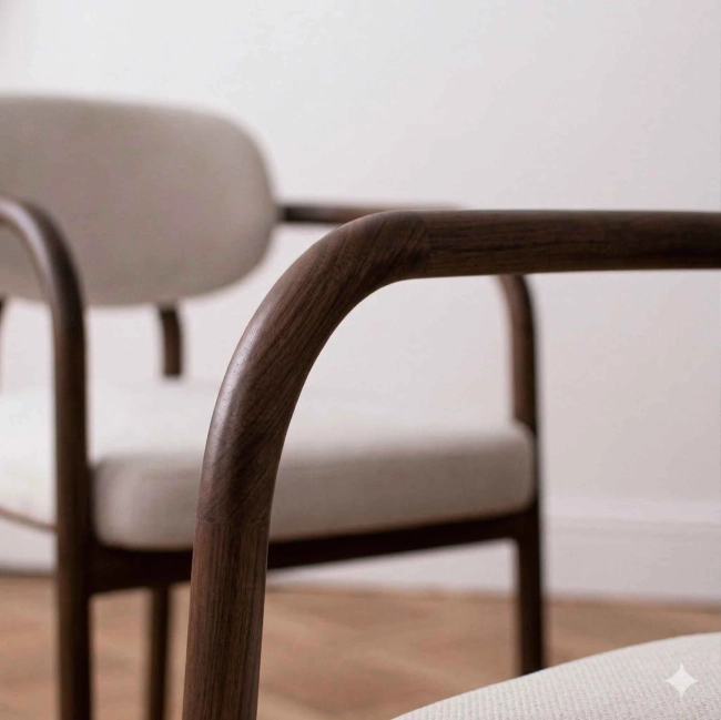 Krzesło Drewniane TRISS ecru noga kolor orzech