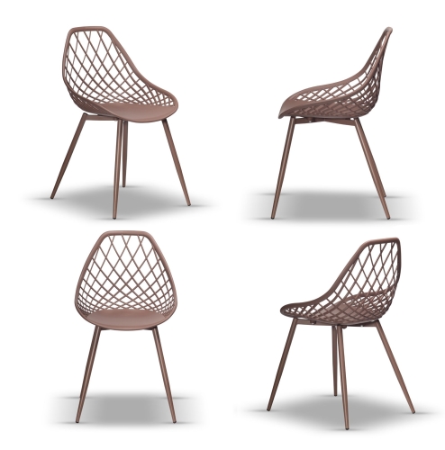 Zestaw 4szt. Krzesło Ogrodowe CHICO brązowe