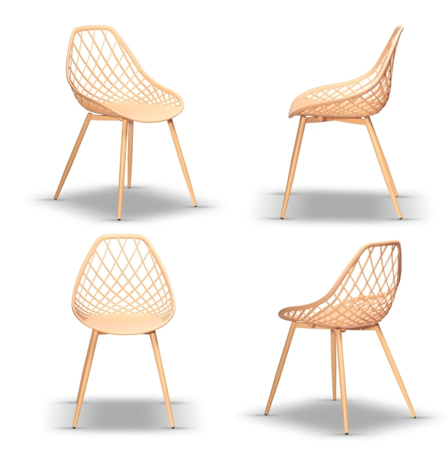 Zestaw 4szt. Krzesło Ogrodowe CHICO brzoskwiniowe