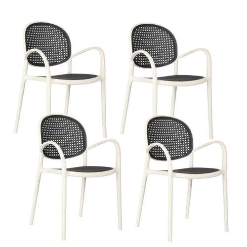 Zestaw 4szt. Krzesło Ogrodowe SIENA szare