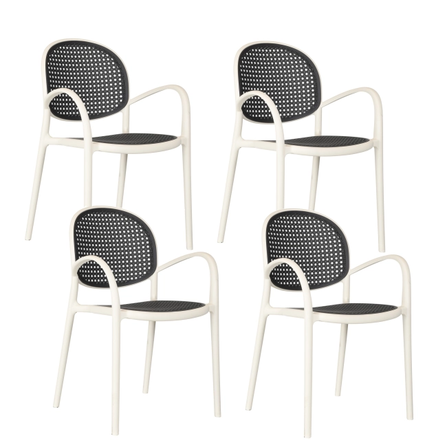 Zestaw 4szt. Krzesło Ogrodowe SIENA szare