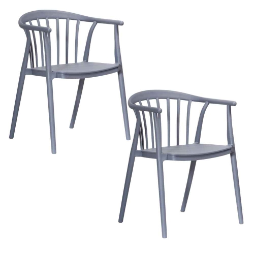 Zestaw 2szt. Krzesło Ogrodowe RIVA ciemny szary