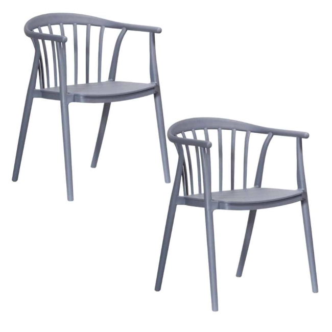 Zestaw 2szt. Krzesło Ogrodowe RIVA ciemny szary