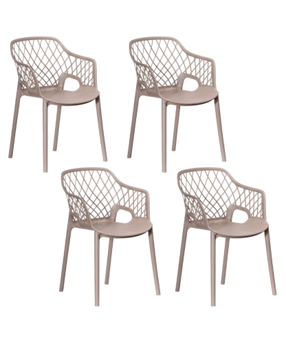 Zestaw 4szt. Krzesło ogrodowe CHICO-2 taupe