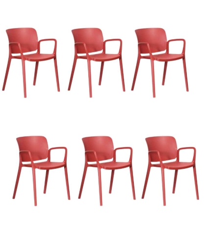 Zestaw 6szt. Krzesło ogrodowe MOKKA coral