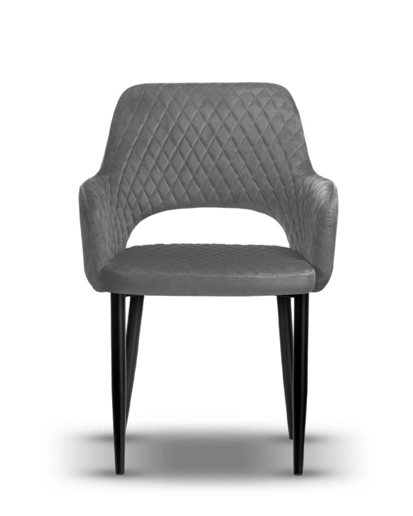 Krzesło Tapicerowane PRINCE szary noga czarna