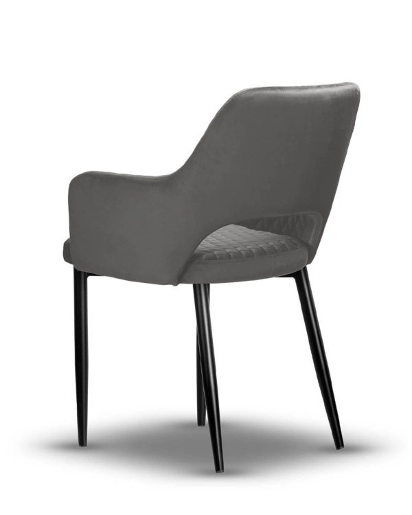 Krzesło Tapicerowane PRINCE szary noga czarna