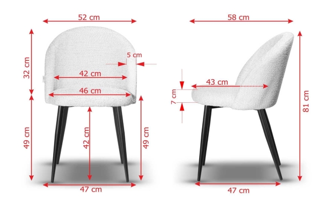 krzesło boucle SOUL ciemny beż