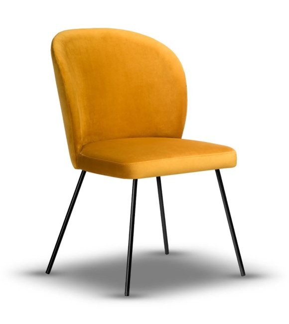 krzesło tapicerowane muszelka RIO noga czarna