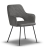 krzesło z podłokietnikami szare PRINCE noga czarna cienka