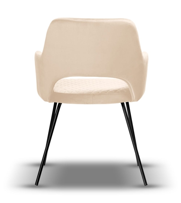 krzesło pikowane PRINCE noga czarna cienka