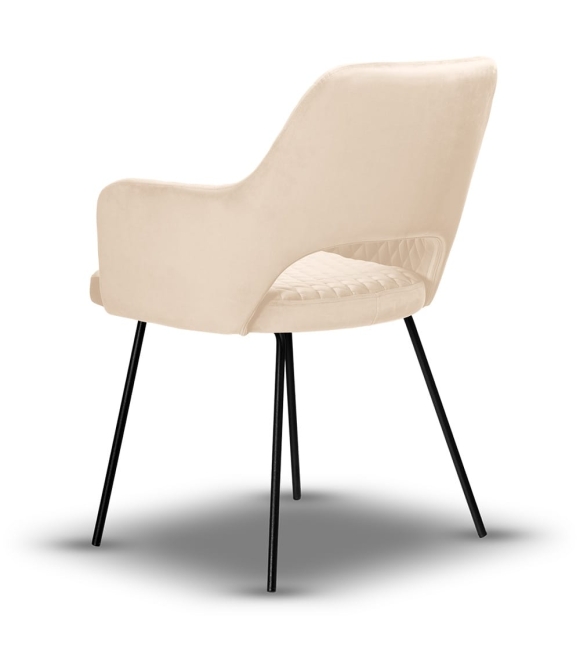 krzesło pikowane PRINCE noga czarna cienka