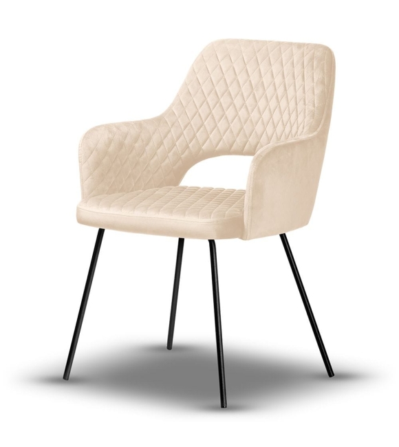 krzesło pikowane PRINCE noga czarna cienka