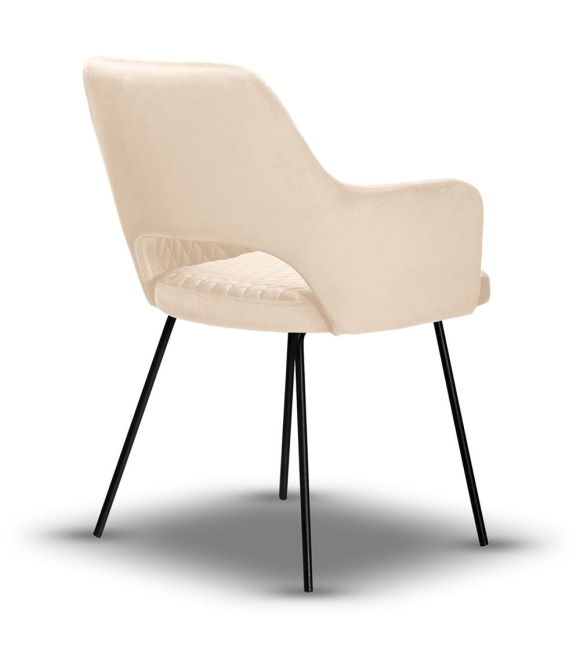 krzesło pikowane PRINCE noga czarna cienka