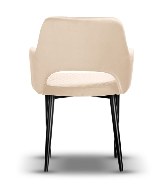 krzesło pikowane z podłokietnikami PRINCE noga czarna