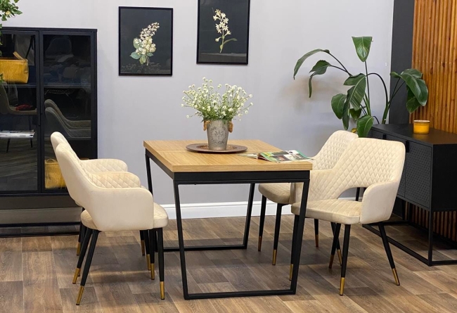 krzesło z podłokietnikami PRINCE noga biała