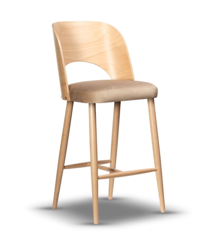 drewniane krzesło barowe japandi ZOYA-5