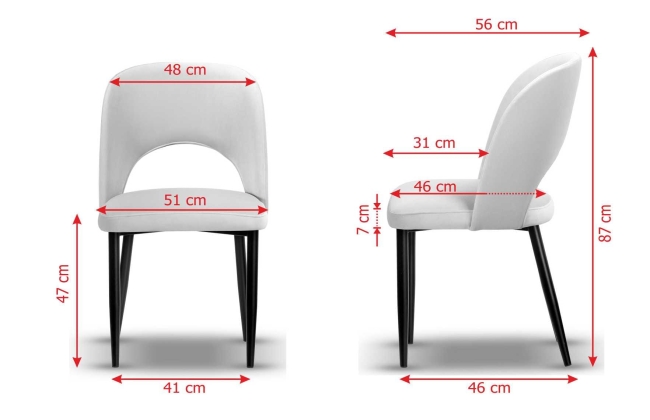 Krzesło Tapicerowane ZOYA noga slim