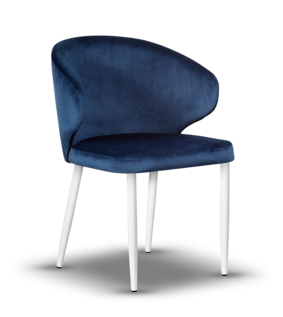 kubełkowe krzesło z podłokietnikiem MOLLY na białej nodze