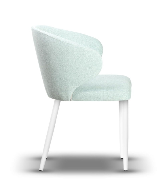 kubełkowe krzesło z podłokietnikiem MOLLY na białej nodze