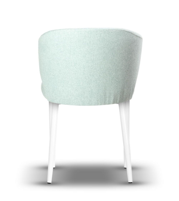 kubełkowe krzesło z podłokietnikiem MOLLY na białej nodze