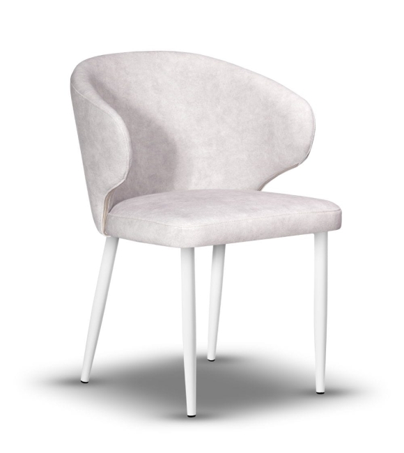 kubełkowe krzesło z podłokietnikiem MOLLY na białej nodze