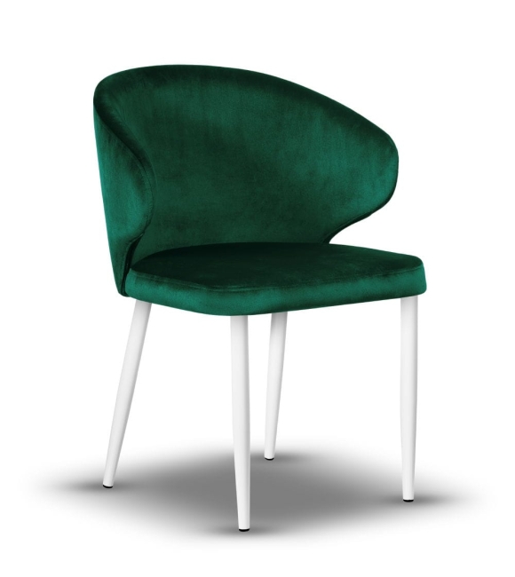 kubełkowe krzesło z podłokietnikiem MOLLY na białej nodze